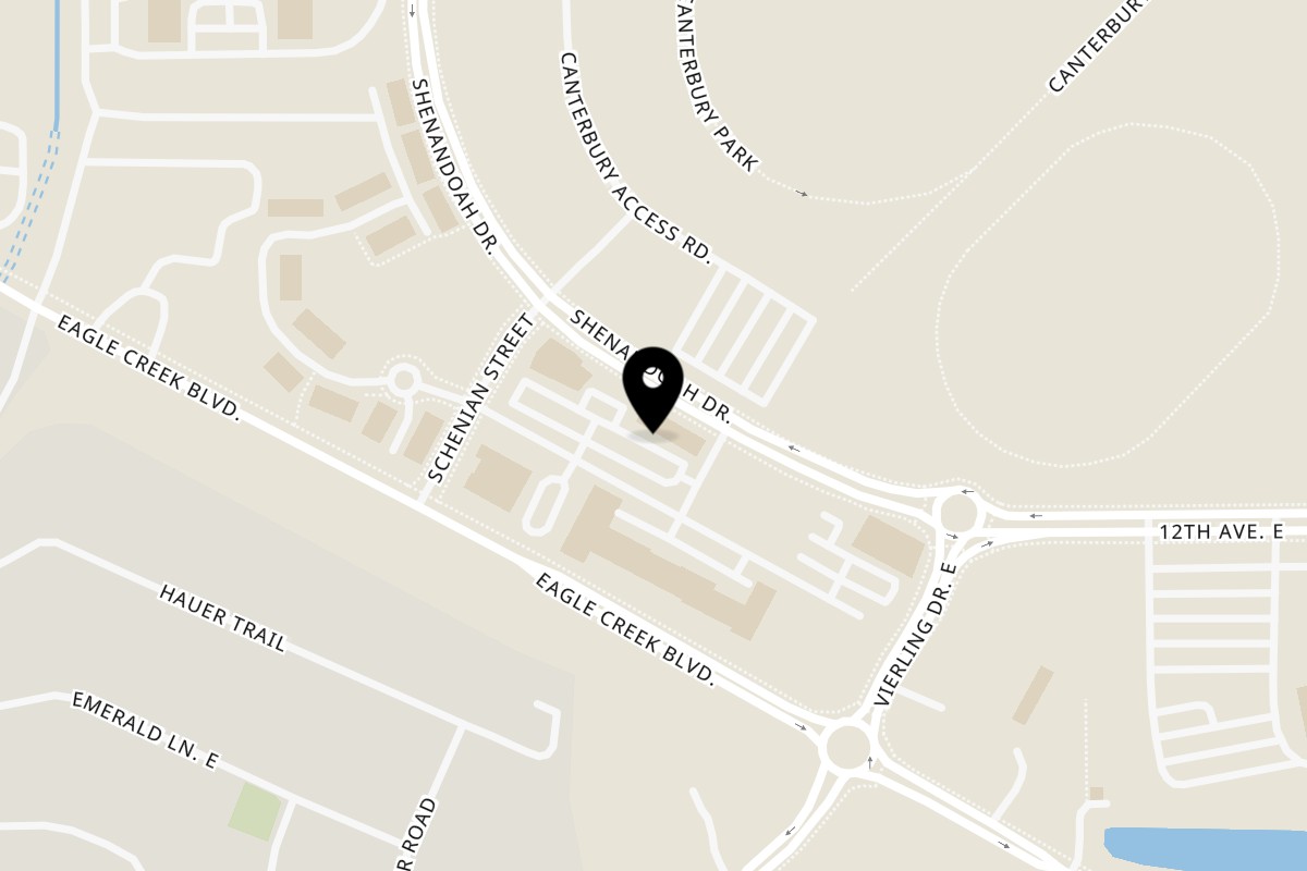Map showing the location of OG ZaZa Pizza & Catering Shakopee on 2885 Winners Cir Dr in Shakopee